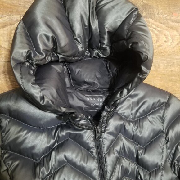 Bernardo Coat Puffer Jacket Medium Grey Modern Lightweight Belted - Picture 4 of 6
